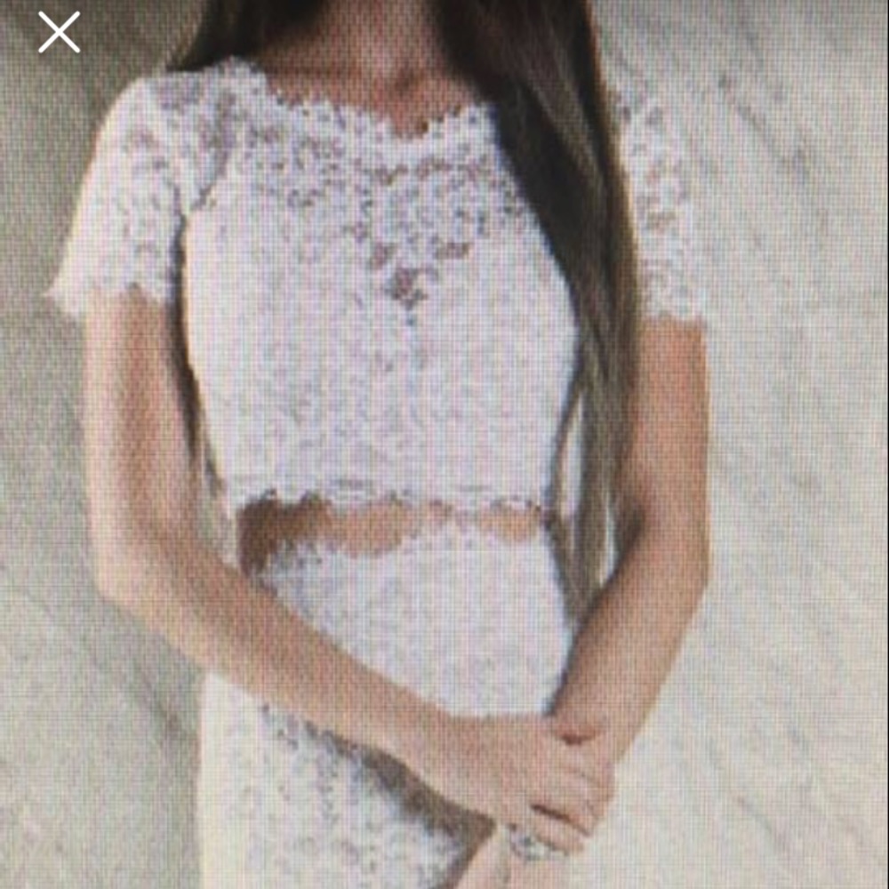 White lace two piece set